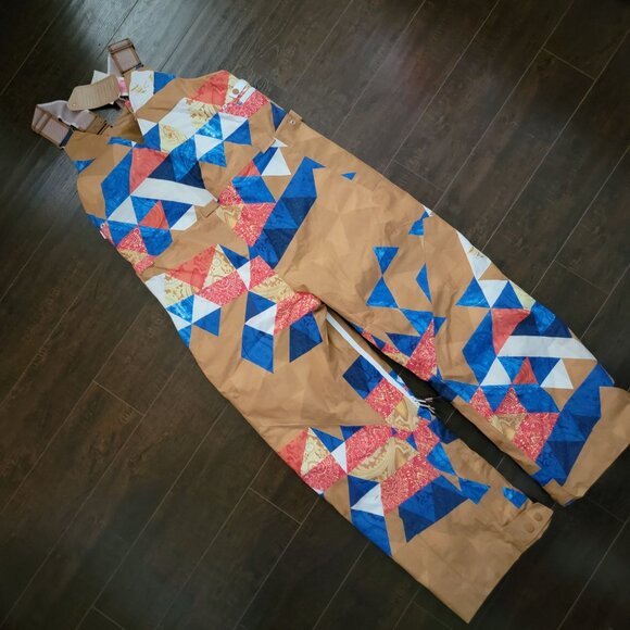 Free People On The Ascend Printed Insulated Snow Bibs Womens S Vibrant Ski - Picture 3 of 8